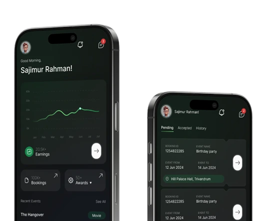 Celegram App Preview – Dual iPhone Mockup